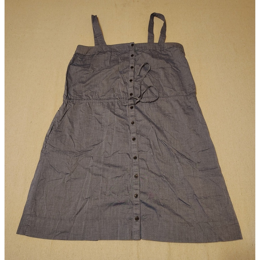 Tommy Hilfiger Blue Chambray Button Front Drawstring Waist Sundress Size M